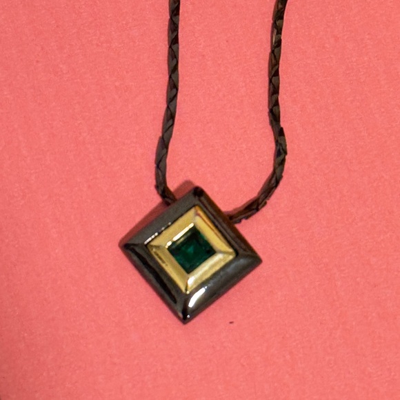 Yves Saint Laurent Black and Gold Geometric Necklace - Picture 2 of 13